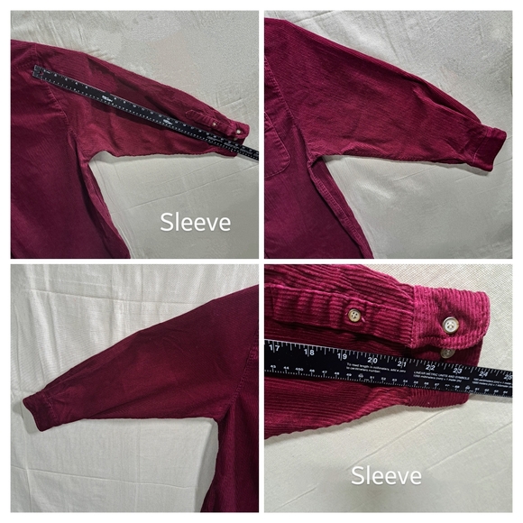 Fargo Vtg 90s Men Large Maroon Corduroy Button Down Long Sleeve Oversized Shirt - Picture 5 of 6